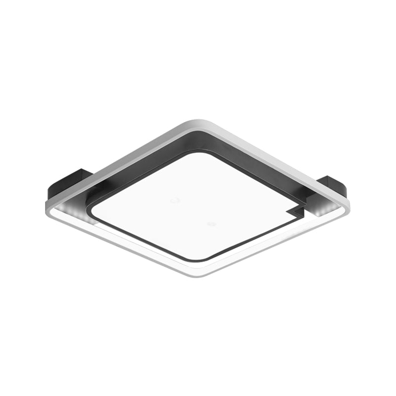 Contemporary Unique Bedroom Lighting Fixture - 16"/19.5", 1 Head Round/Square Ceiling Light
