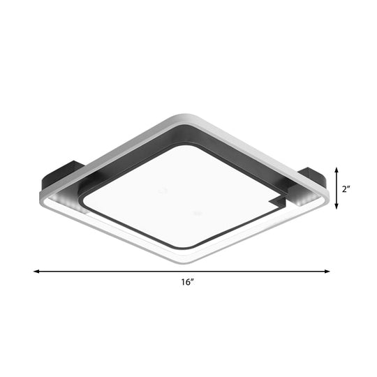 Contemporary Unique Bedroom Lighting Fixture - 16"/19.5", 1 Head Round/Square Ceiling Light