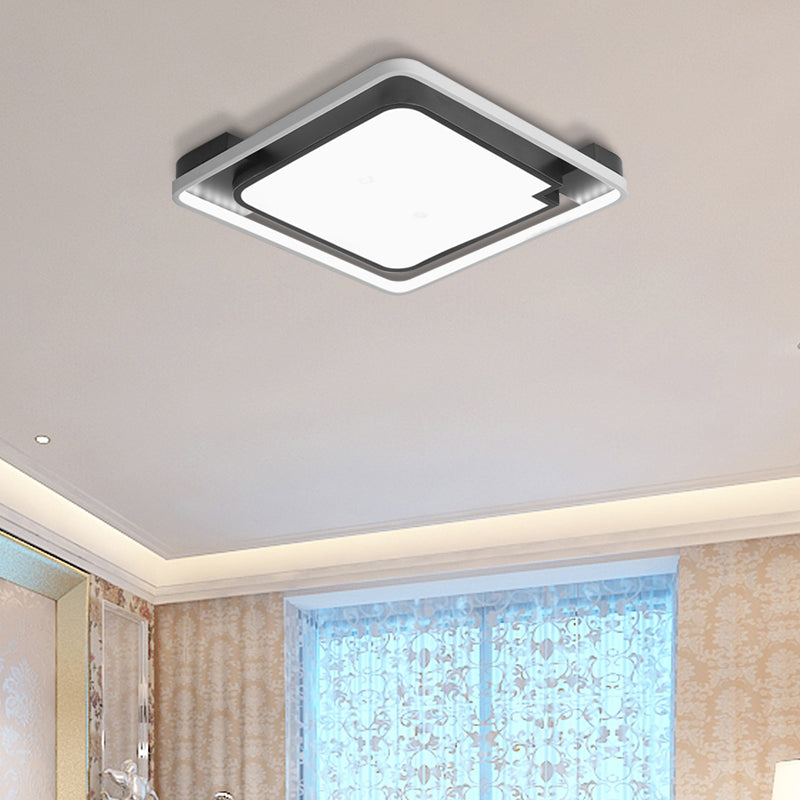 Contemporary Unique Bedroom Lighting Fixture - 16"/19.5", 1 Head Round/Square Ceiling Light
