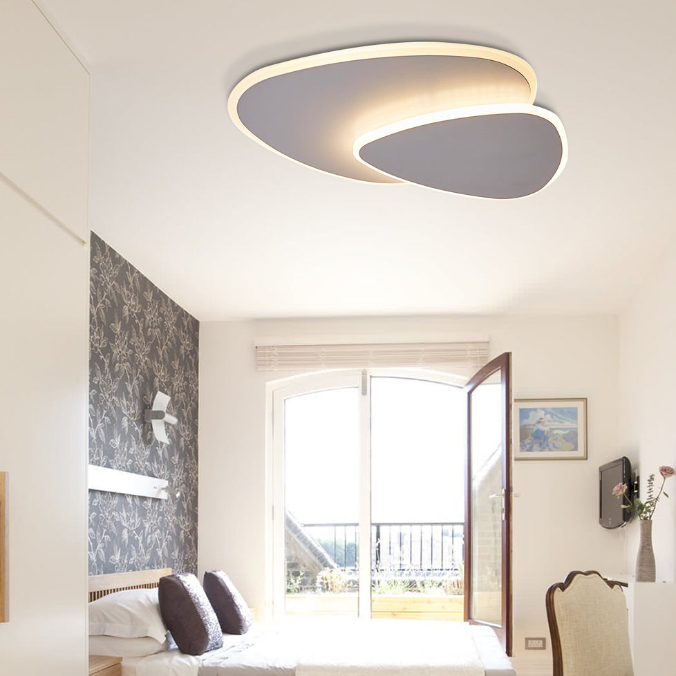 16"/19.5" Creative Flush Mount Light with Overlapping Design - Modern Acrylic - Round/Square/Triangle - Flush Mount