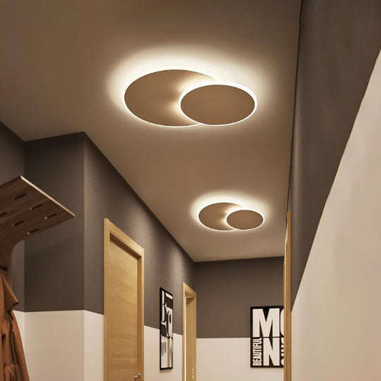 16"/19.5" Creative Flush Mount Light with Overlapping Design - Modern Acrylic - Round/Square/Triangle - Flush Mount