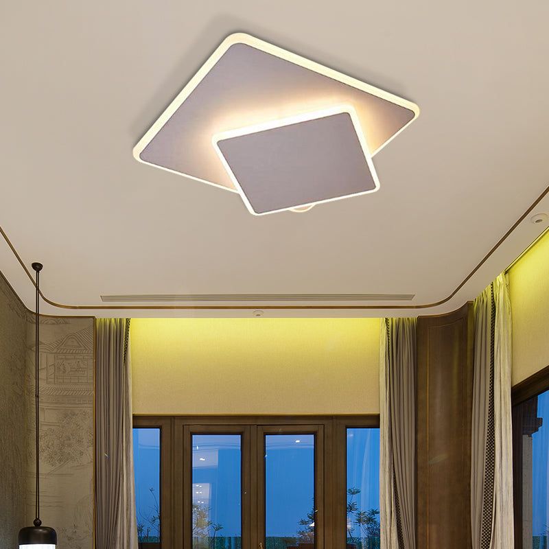 16"/19.5" Creative Flush Mount Light with Overlapping Design - Modern Acrylic - Round/Square/Triangle - Flush Mount