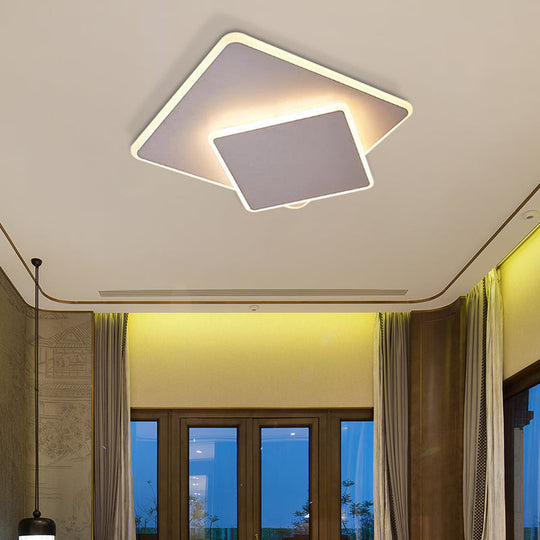 16"/19.5" Creative Flush Mount Light with Overlapping Design - Modern Acrylic - Round/Square/Triangle - Flush Mount