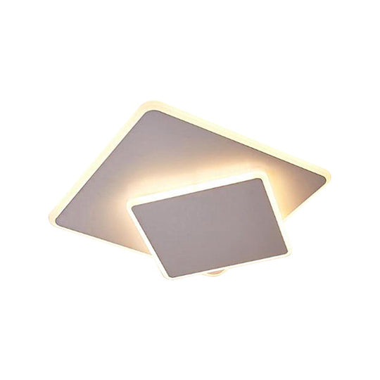 16"/19.5" Creative Flush Mount Light with Overlapping Design - Modern Acrylic - Round/Square/Triangle - Flush Mount