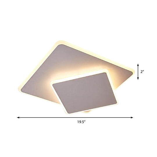 16"/19.5" Creative Flush Mount Light with Overlapping Design - Modern Acrylic - Round/Square/Triangle - Flush Mount