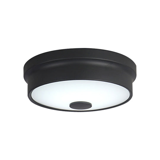 Macaron Drum Ceiling Flush Light in Metal with LED, Ideal for Kids Room, Available in Various Colors with Frosted Glass Diffuser