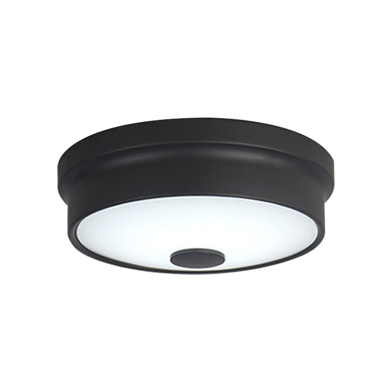 Macaron Drum Ceiling Flush Light in Metal with LED, Ideal for Kids Room, Available in Various Colors with Frosted Glass Diffuser