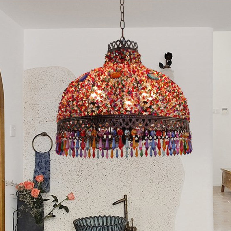 Colorful Metal Pendant Chandelier with Multiple Bulb Options, 14.5"/17"/23.5" Width