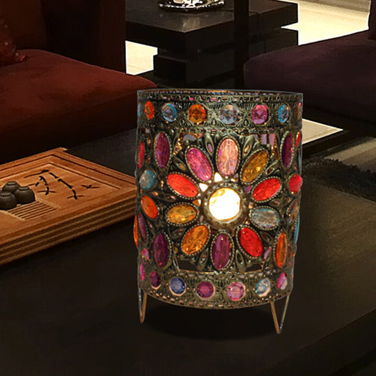 1-Head Brass Nightstand Light for Traditional Living Room Décor