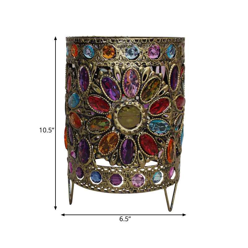 1-Head Brass Nightstand Light for Traditional Living Room Décor