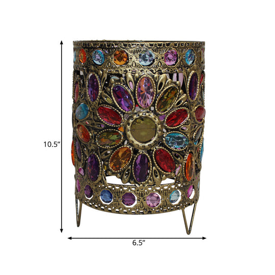 1-Head Brass Nightstand Light for Traditional Living Room Décor