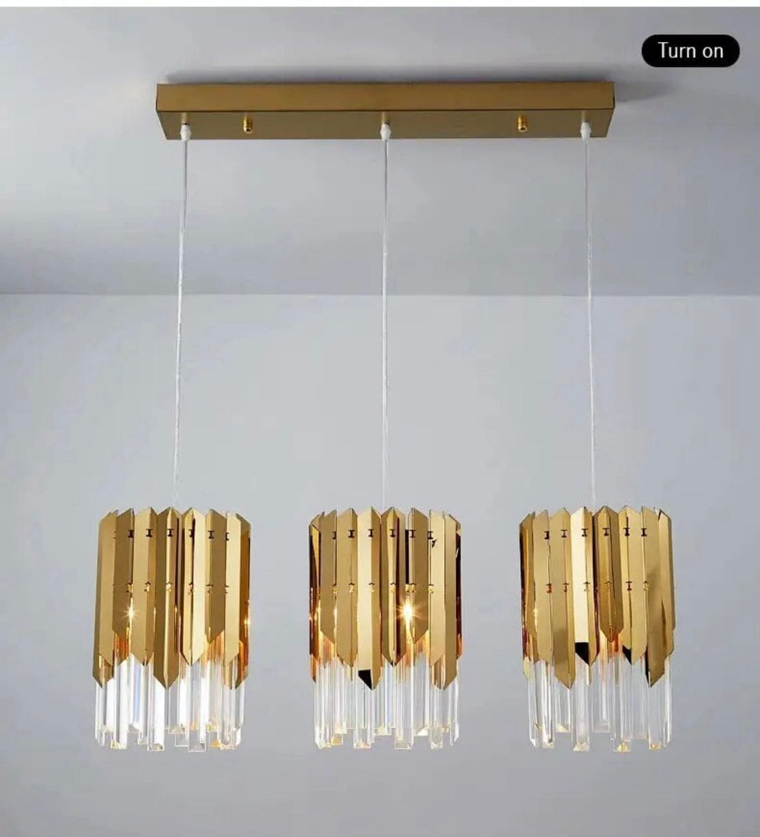 Gianna Small Round Gold K9 Crystal LED Chandelier – Illuminate Your Space with Modern Elegance