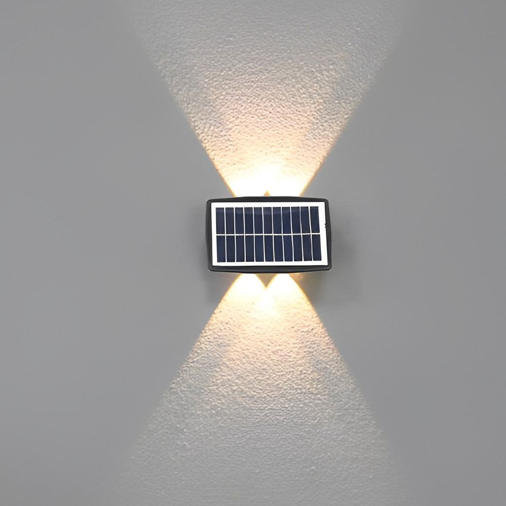 Rectangular Solar LED Up and Down Outdoor Wall Lamp