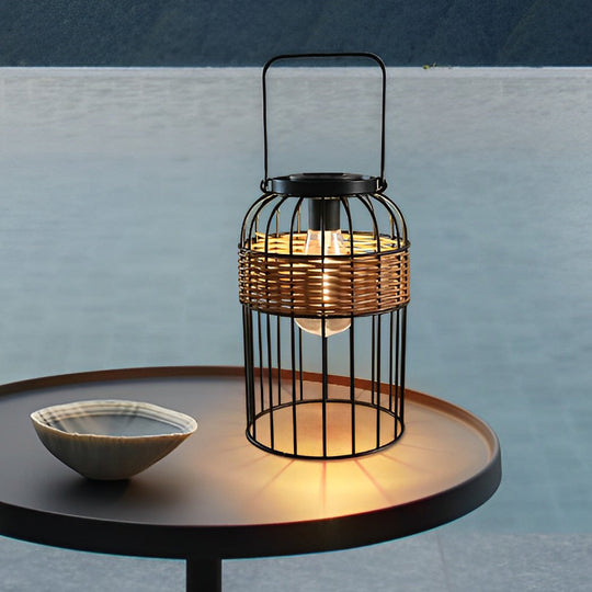 Portable Lantern Shape Rattan Solar Night Light – Waterproof & Intelligent