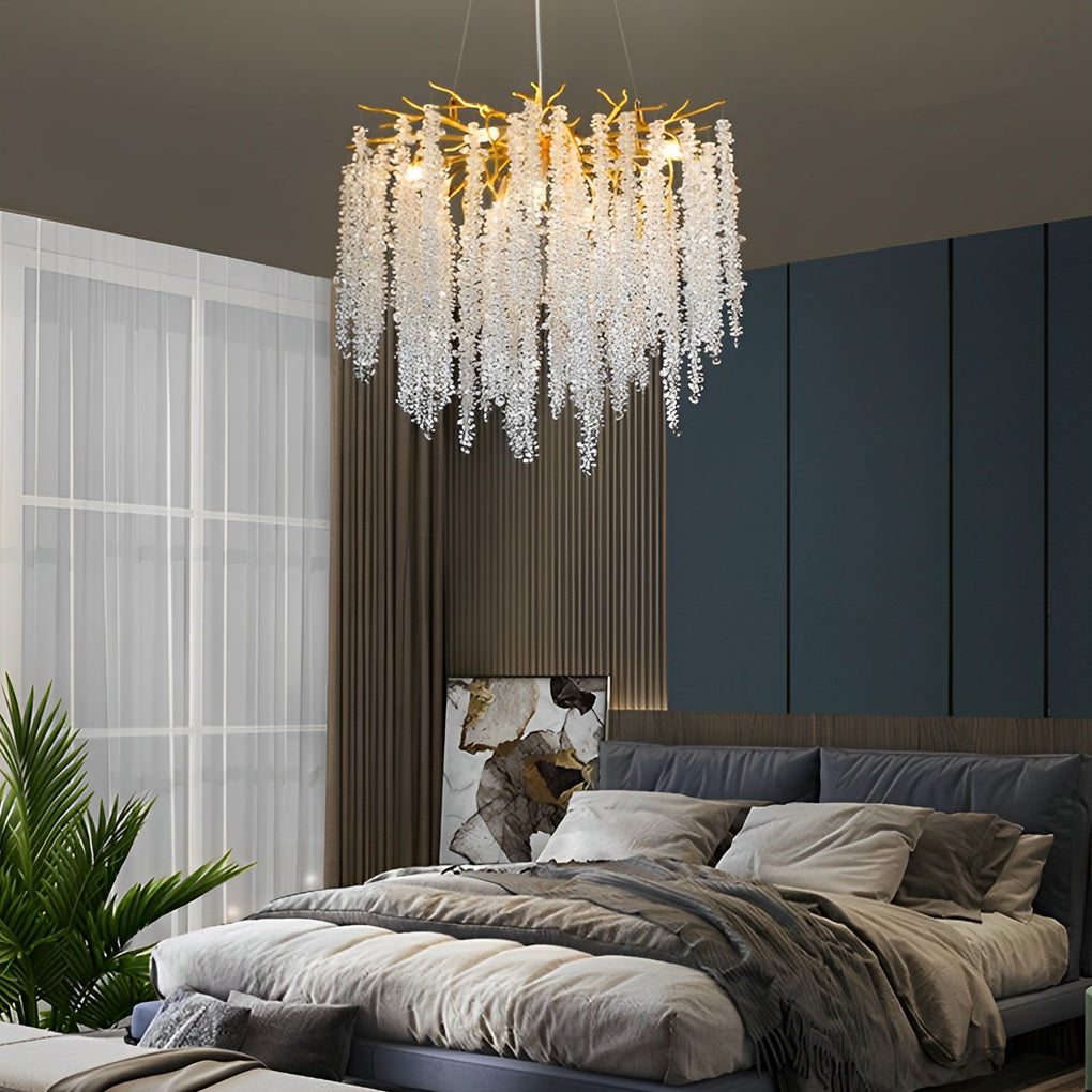 Creative Branches Crystal Pendant Three Step Dimming Modern Chandelier