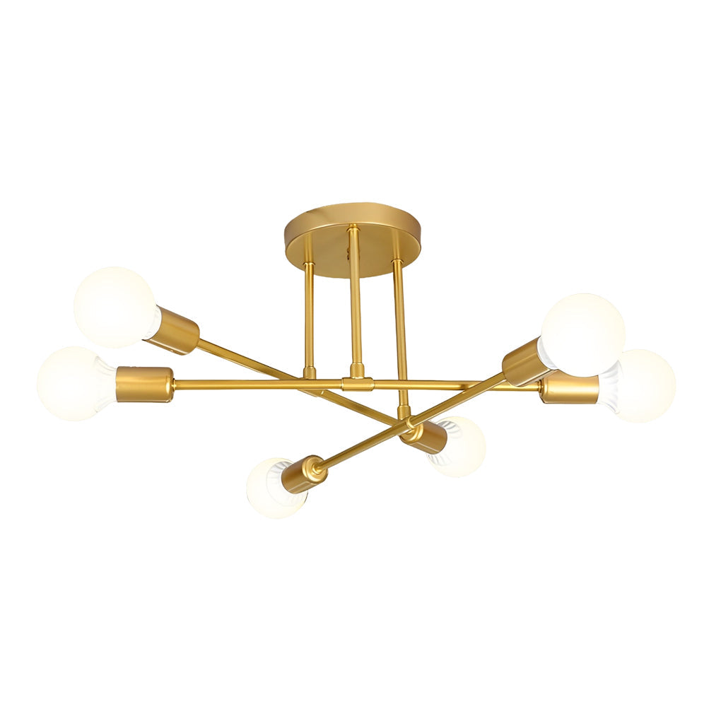 Elegant 6 Light Flush Mount LED Ceiling Light with E26 E27 Base