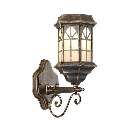 Retro Waterproof Dimmable Solar Wall Lamp with Remote Outdoor Sconce