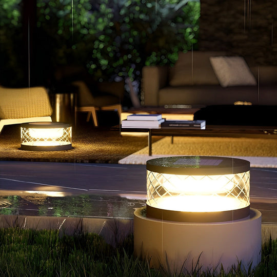Round Creative Acrylic Waterproof Solar Post Cap Light