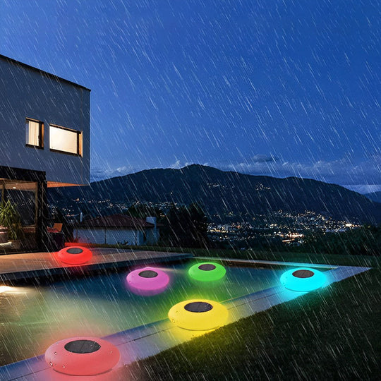 Enchanting RGB Solar Powered Pool Lights Waterproof Outdoor LED Round Lamps