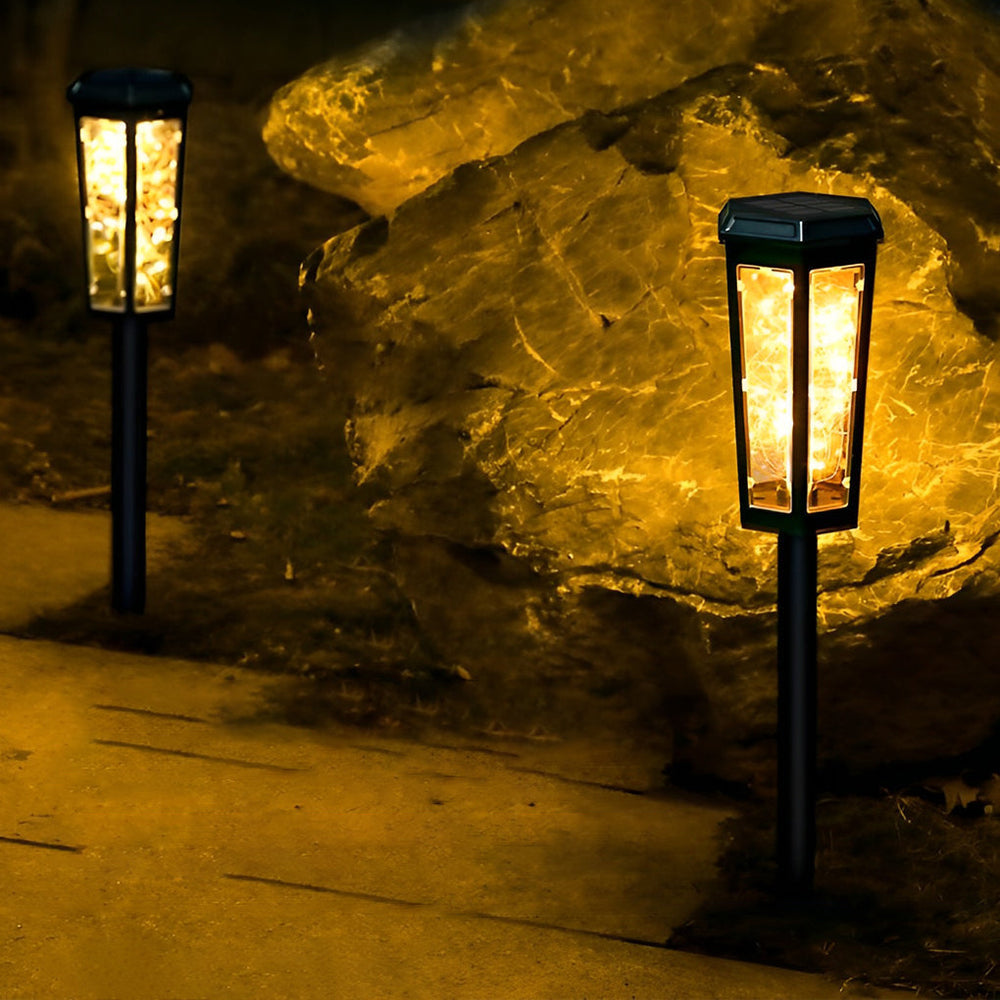 Hexagonal Solar LED Lawn Lights with Motion Sensor