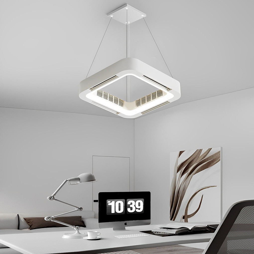 Modern Bladeless Inverter Ceiling Fan with LED Chandelier Light