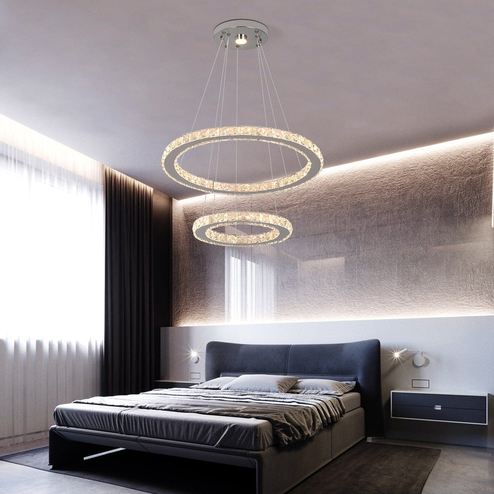 Emberly K9 Crystal Ring Pendant Light: Enhance Your Home with Timeless Brilliance