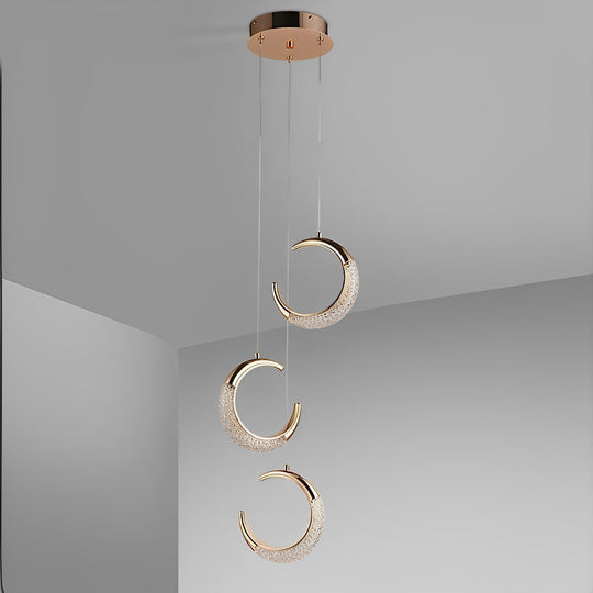 Curvy Moon Shaped LED Electroplated Modern Pendant Light