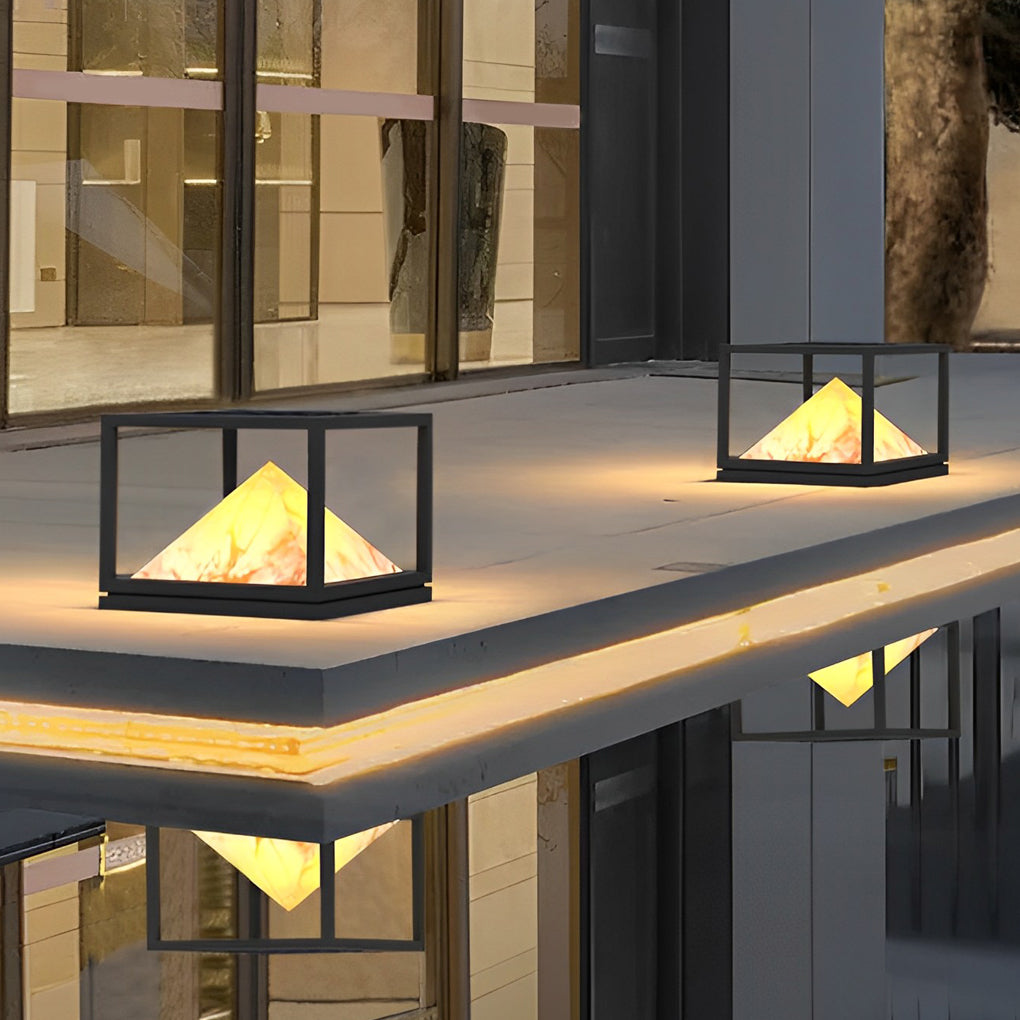 Square Mountain LED Solar Pillar Light IP65 Waterproof