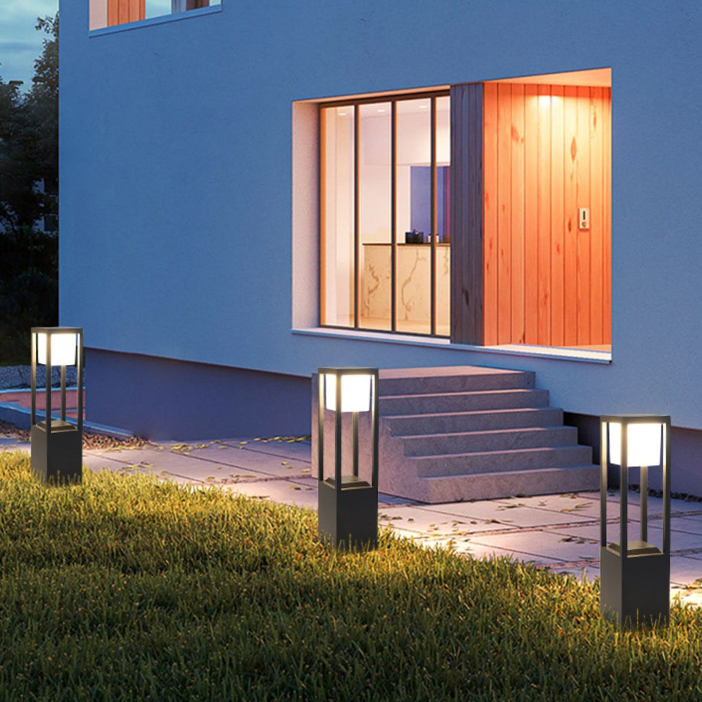 Hollow Rectangular Solar LED Pathway Bollard Lights