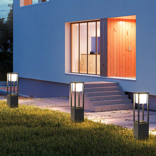 Hollow Rectangular Solar LED Pathway Bollard Lights