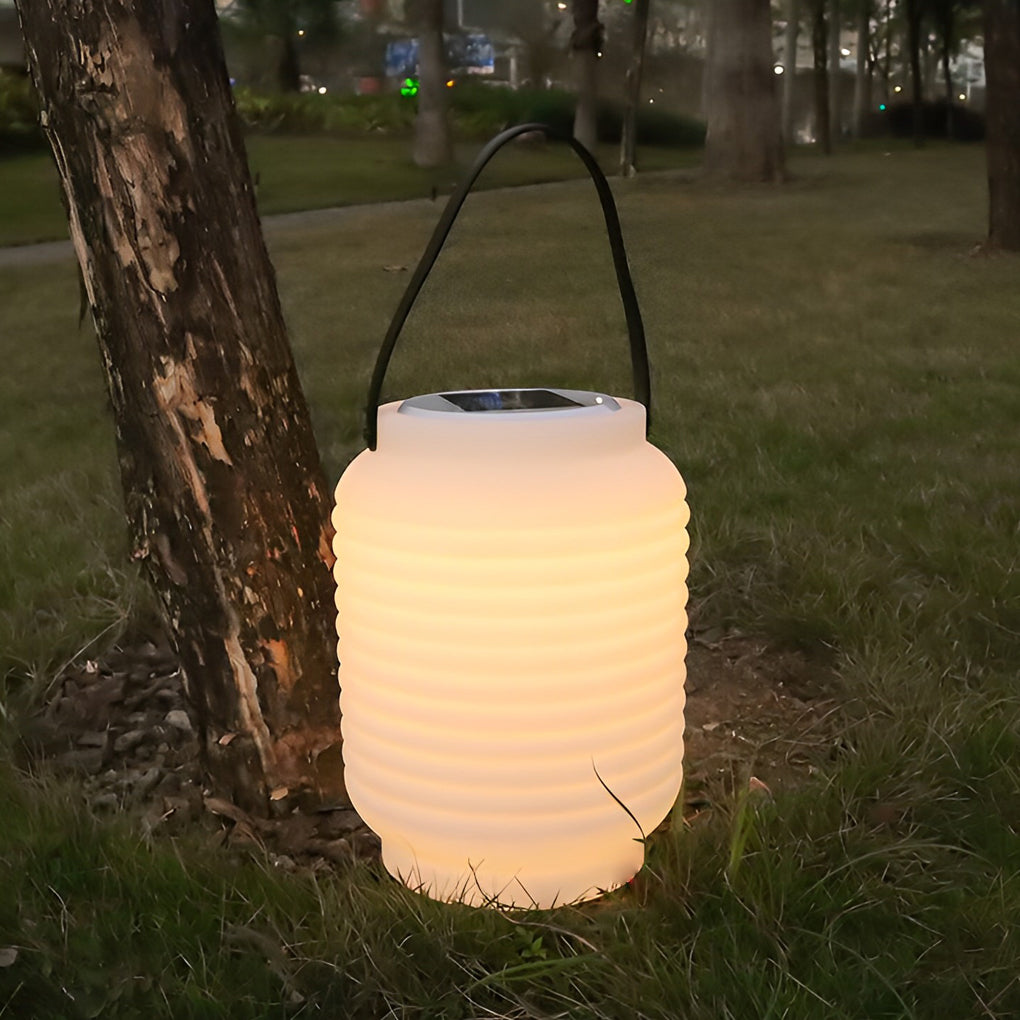 Portable Waterproof Cylinder LED Solar Camping Lantern