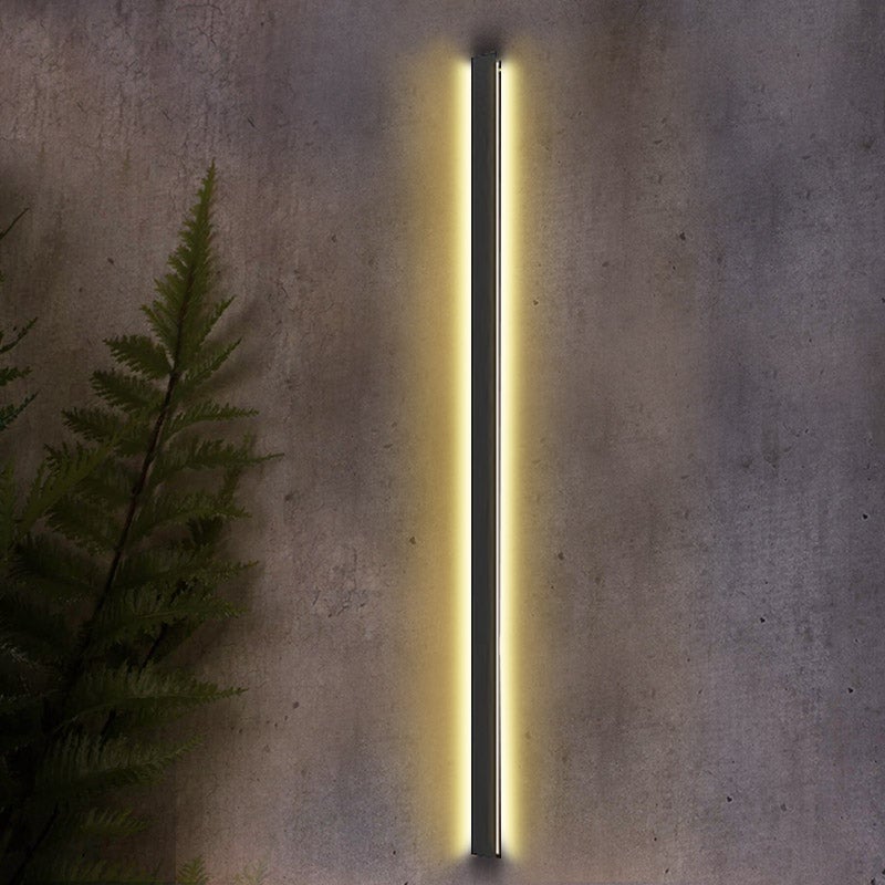 Long Linear LED Waterproof Black Minimalist Outdoor Wall Lights Exterior Lights