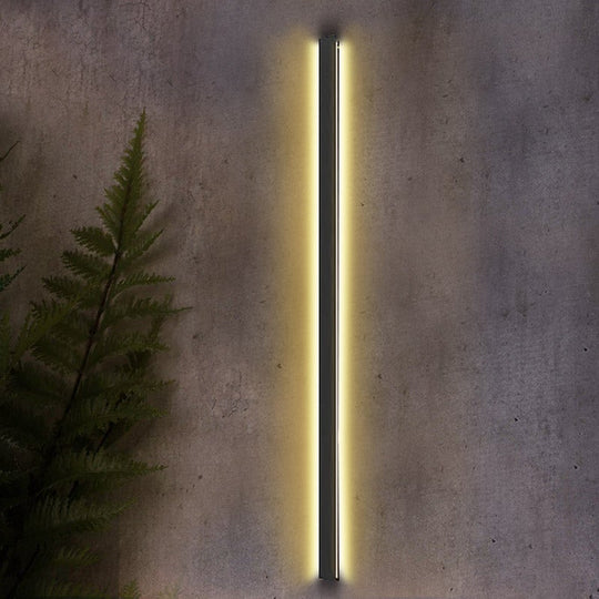 Long Linear LED Waterproof Black Minimalist Outdoor Wall Lights Exterior Lights