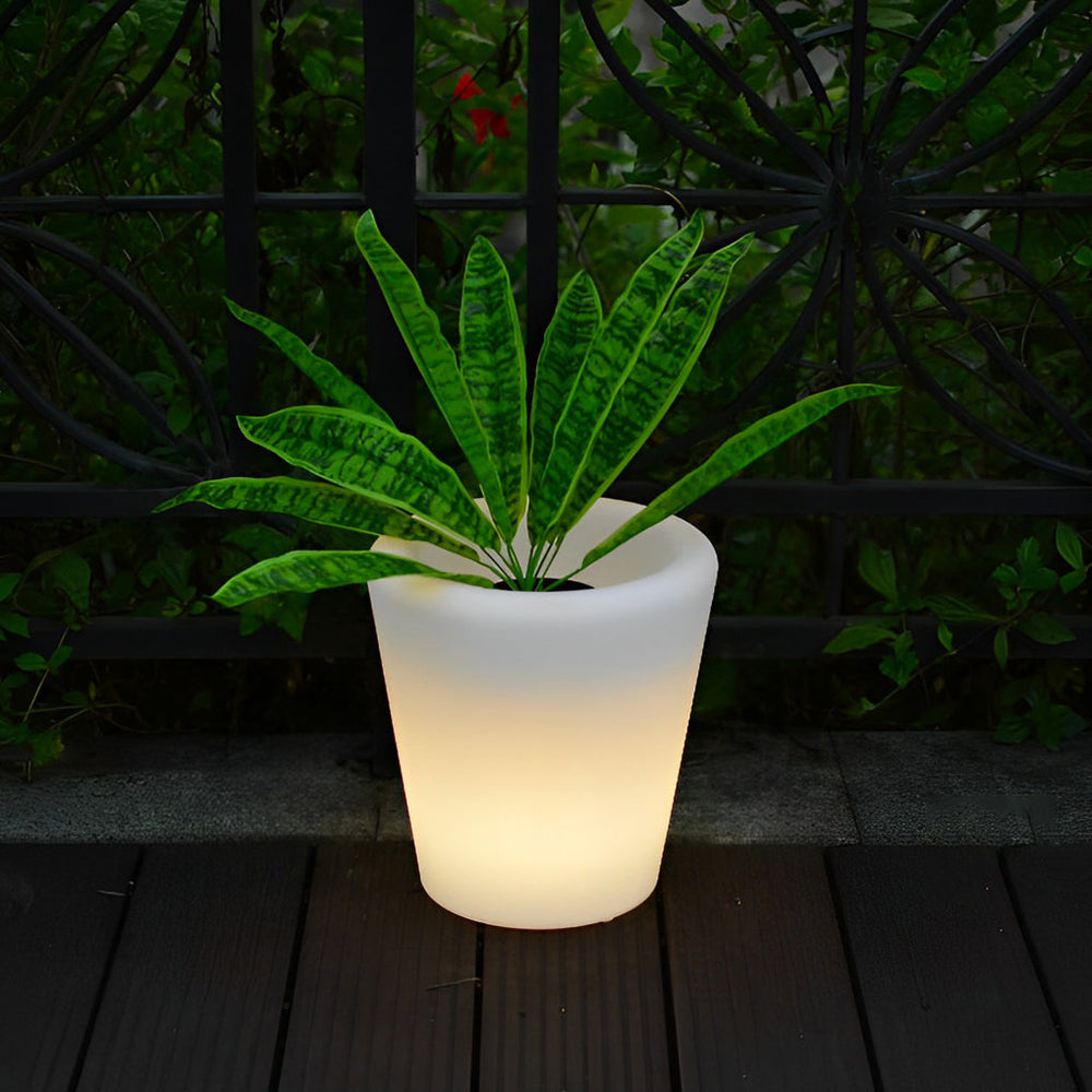 Luminous Flowerpot with RGB Lighting – Solar, Rechargeable & Hardwired Options