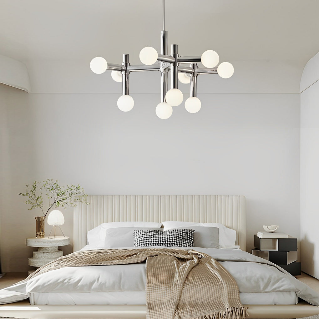 10-Light Glass Ball Creative Sputnik Modern Chandelier – Chrome Finish