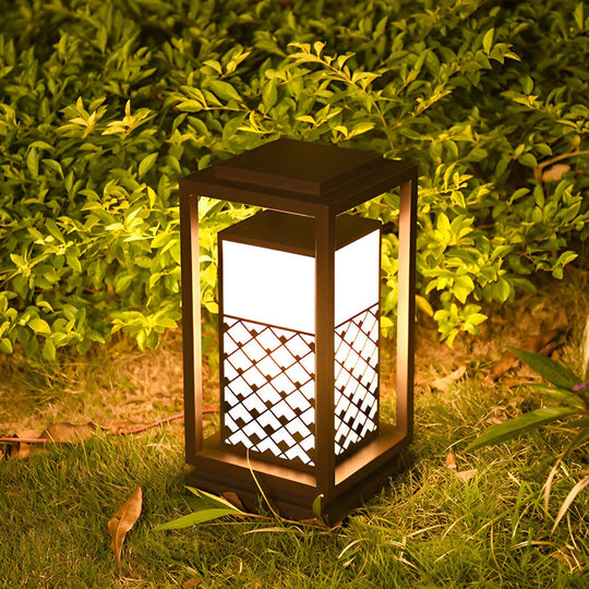 Retro Black LED Solar Lawn Lamp Pathway Lights