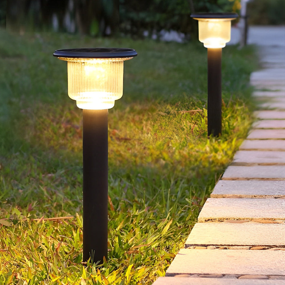 Modern Matte Black Solar LED Outdoor Pathway Light
