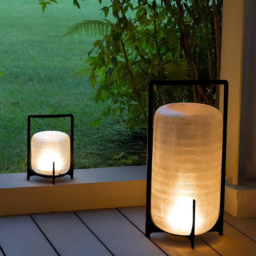 Portable Lantern Shaped Glass Waterproof LED Outdoor Solar Light