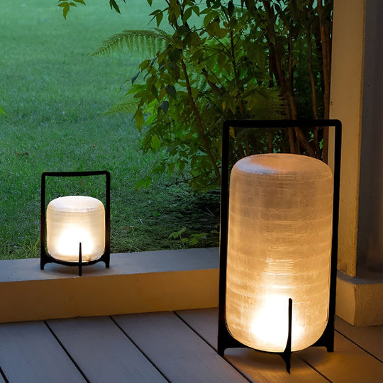 Portable Lantern Shaped Glass Waterproof LED Outdoor Solar Light