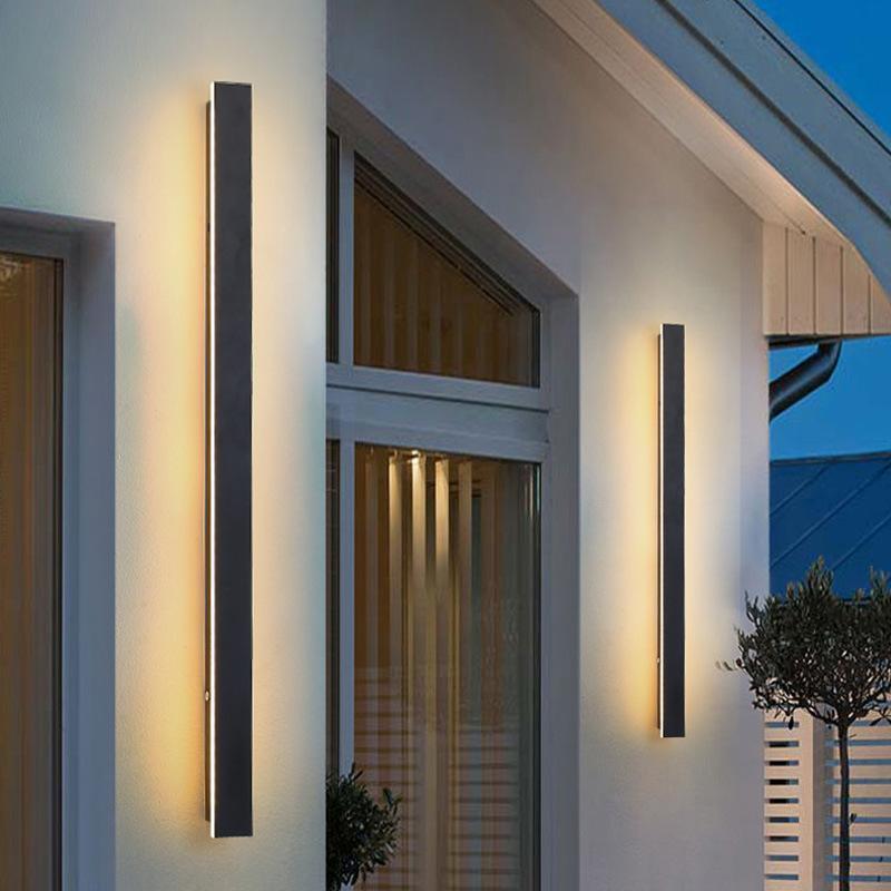 Black Long LED Linear Lights Wall Lights Outdoor LED Lighting