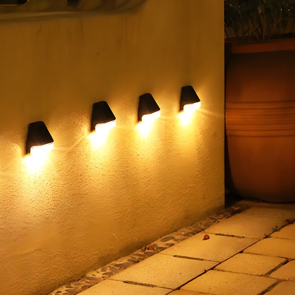 4 Pcs Dusk-to-Dawn Sensor LED Solar Step Lights Outdoor Warm White