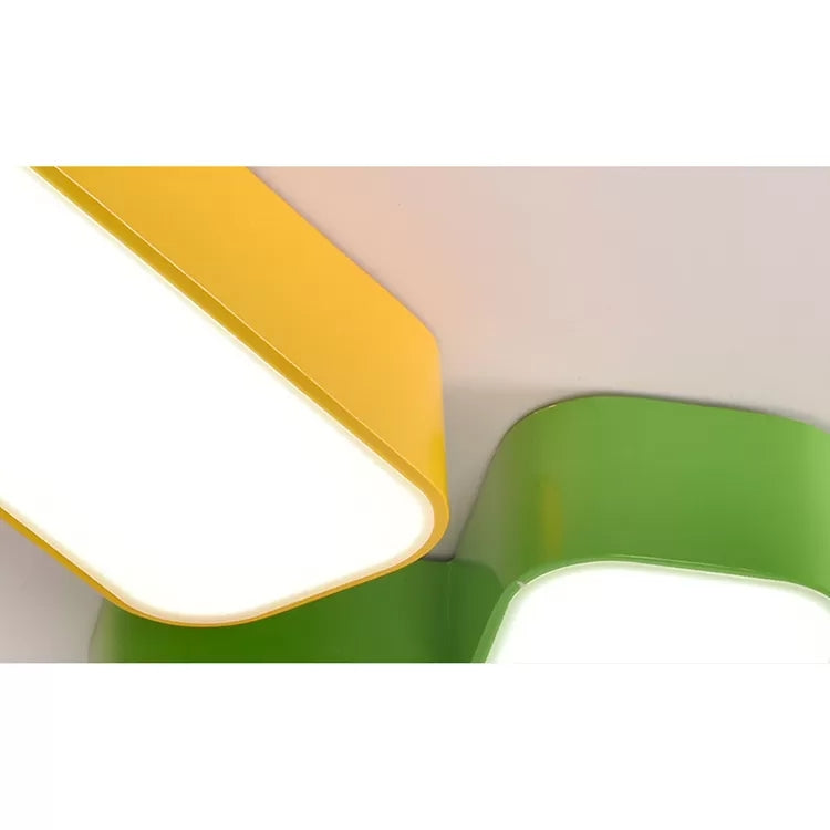 18"/24" Modern LED Acrylic Ceiling Lamp - Plus/Minus/Multiply/Divide Shape, Ceiling Mount Chandelier in Red/Yellow/Blue/Green with Warm/White Light