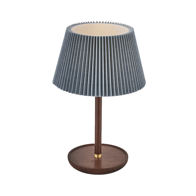 Modern Blue/White Table Lamp with Flared Fabric Shade - Perfect for Living Room