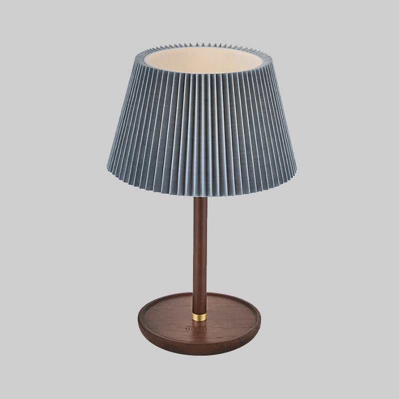 Modern Blue/White Table Lamp with Flared Fabric Shade - Perfect for Living Room