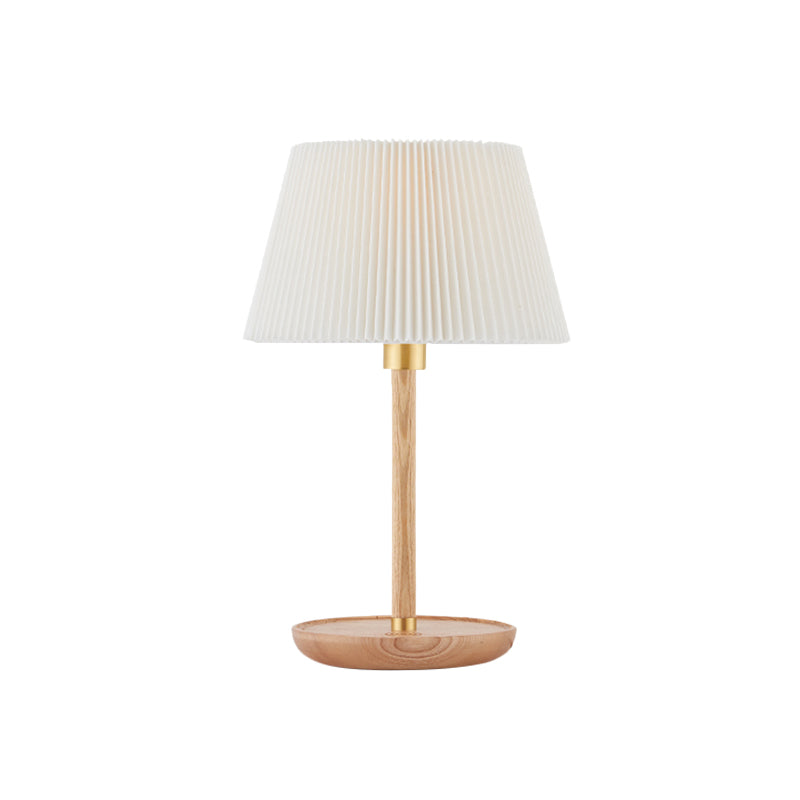 Modern Blue/White Table Lamp with Flared Fabric Shade - Perfect for Living Room