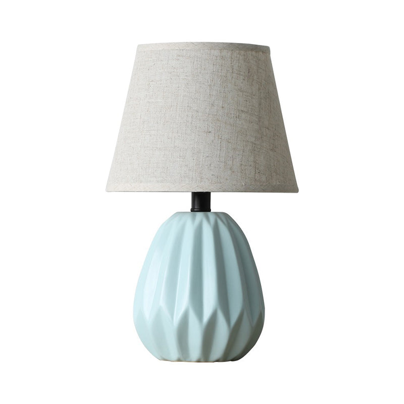 Modern Blue Fabric Reading Light with Conical Shade for Study