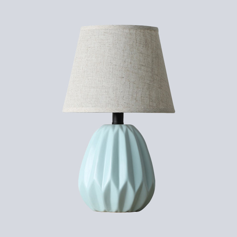 Modern Blue Fabric Reading Light with Conical Shade for Study