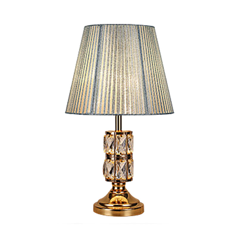 1 Bulb Modern Gold Table Lamp with Wide Flare Shade - Perfect for Dining Room or Desk