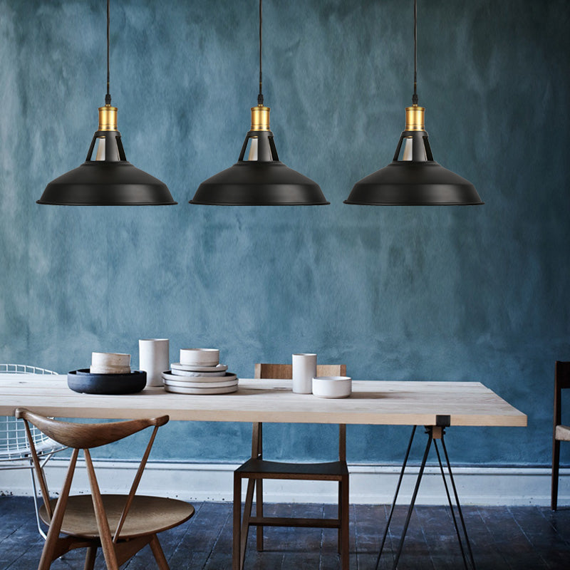 Farmhouse Style Dining Room Ceiling Light Fixture in Black/White/White