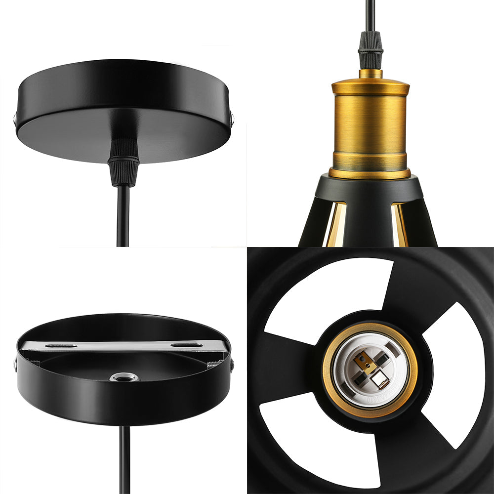 Dining Room Ceiling Light Fixture: 10.5"/12"/15" W 1-Light Hanging Light with Barn Shade - Farmhouse Style in Black/White/White Inner